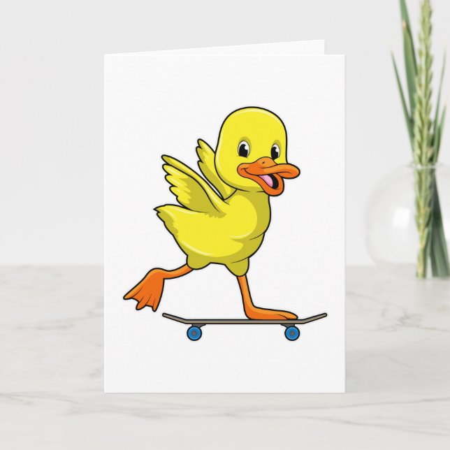 Duck as Skater with Skateboard Card (Front)