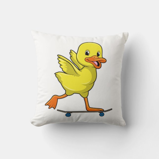 Duck as Skater with Skateboard Cushion (Front)