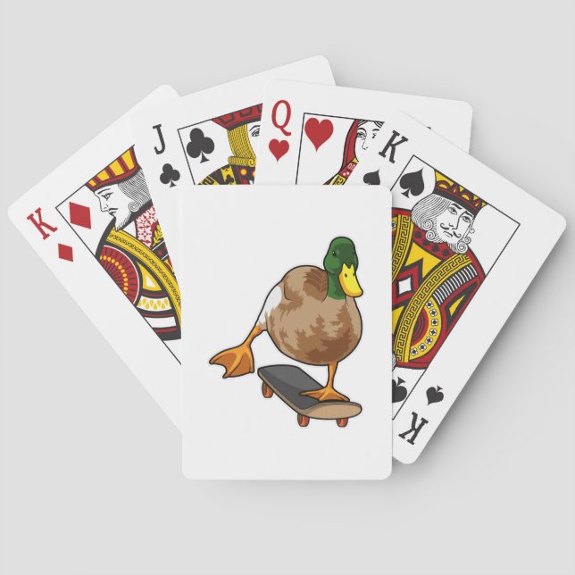 Duck as Skater with Skateboard Playing Cards (Back)