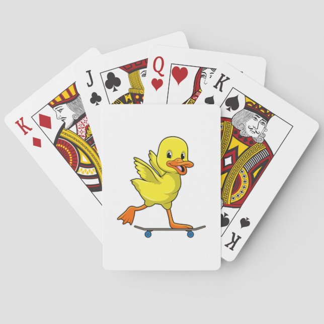 Duck as Skater with Skateboard Playing Cards (Back)