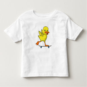 Duck as Skater with Skateboard Toddler T-Shirt