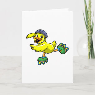Duck as Skater with Skates & Helmet Card