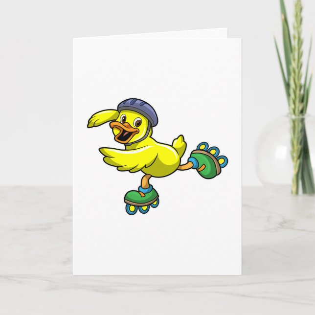 Duck as Skater with Skates & Helmet Card (Front)