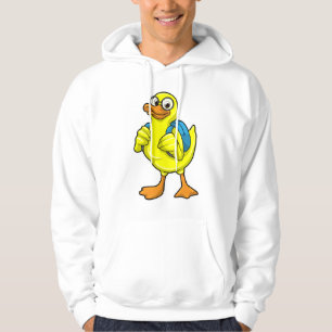 Duck as Student with Backpack Hoodie