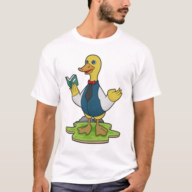 Duck as Teacher with Book T-Shirt (Front)