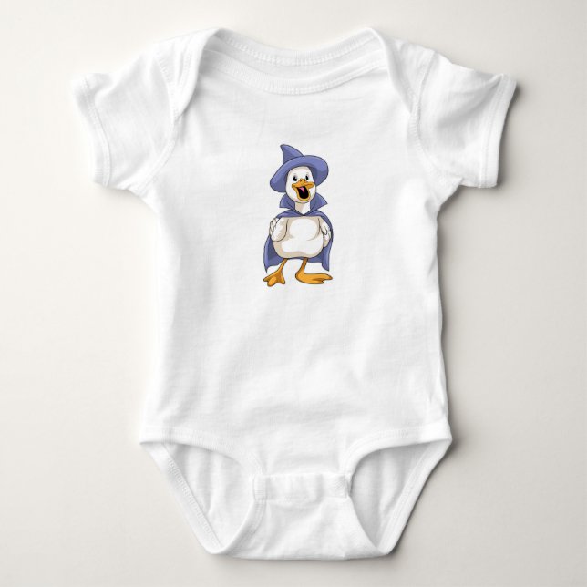 Duck as Witch with Hat Baby Bodysuit (Front)