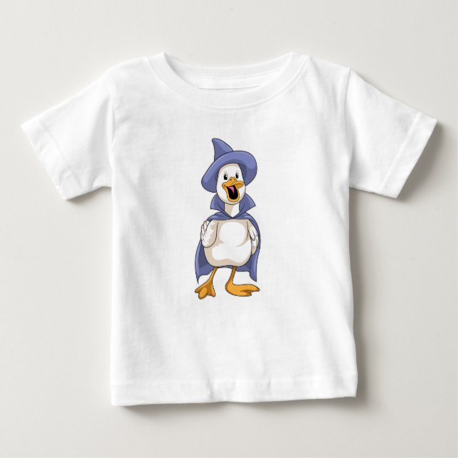 Duck as Witch with Hat Baby T-Shirt (Front)