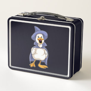 Duck as Witch with Hat Metal Lunch Box