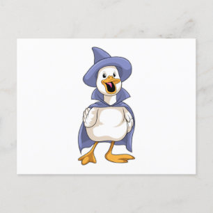 Duck as Witch with Hat Postcard