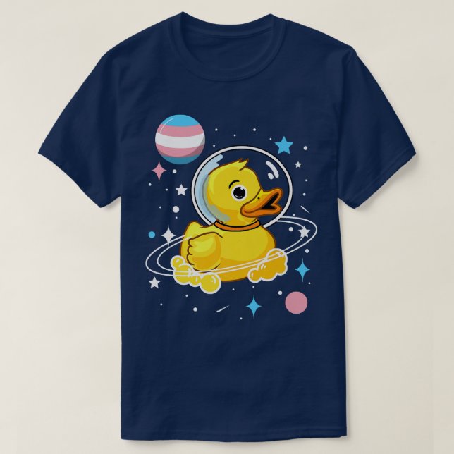 Duck Astronaut Trans Pride  T-Shirt (Design Front)