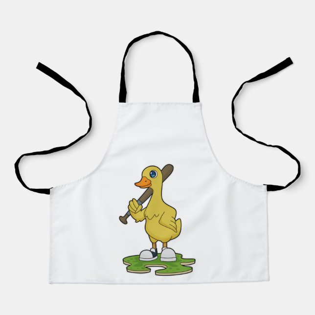 Duck at Baseball with Baseball bat Apron (Front)