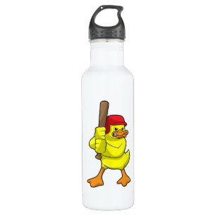 Duck at Baseball with Baseball bat & Cap 710 Ml Water Bottle
