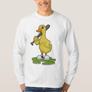 Duck at Baseball with Baseball bat T-Shirt