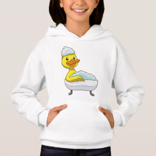 Duck at Bathing with Bathtub & Foam