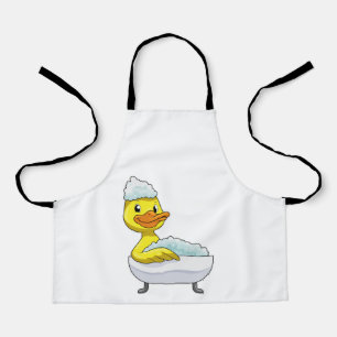Duck at Bathing with Bathtub & Foam Apron