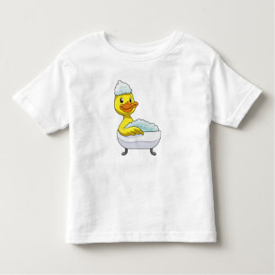 Duck at Bathing with Bathtub & Foam Toddler T-Shirt
