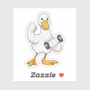 Duck at Bodybuilding with Dumbbell
