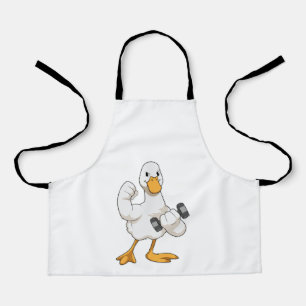 Duck at Bodybuilding with Dumbbell Apron