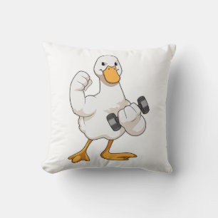 Duck at Bodybuilding with Dumbbell Cushion