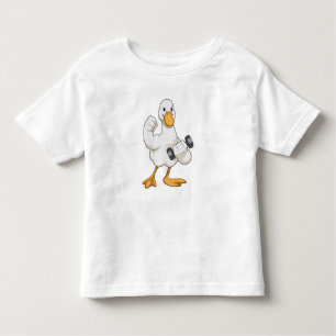 Duck at Bodybuilding with Dumbbell Toddler T-Shirt