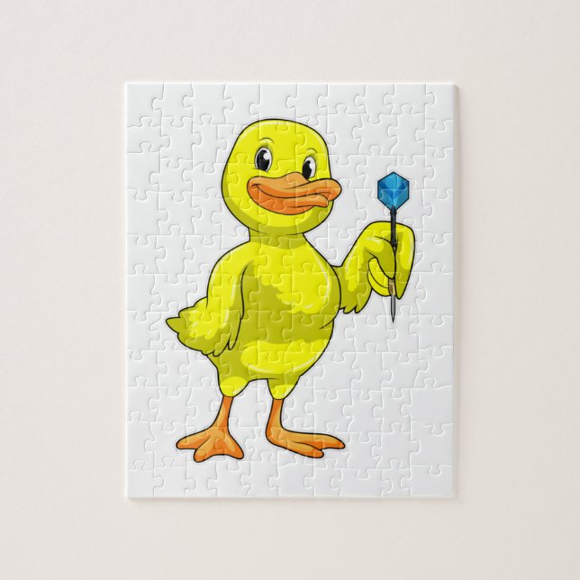 Duck at Darts with Dart Jigsaw Puzzle (Vertical)