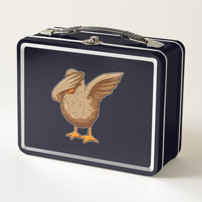 Duck at Hip Hop Dance Dab Metal Lunch Box (Front)