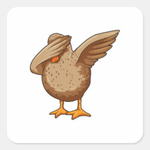 Duck at Hip Hop Dance Dab Square Sticker