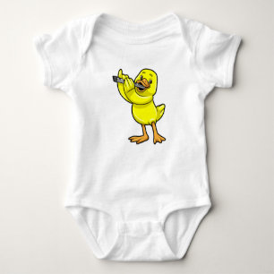 Duck at Music with Flute Baby Bodysuit