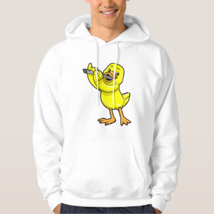 Duck at Music with Flute Hoodie