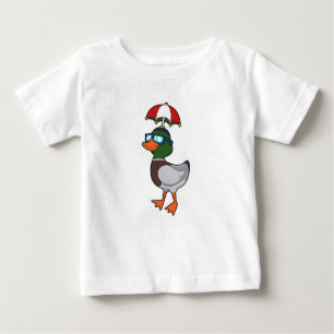 Duck at Raining with Umbrella.PNG Baby T-Shirt