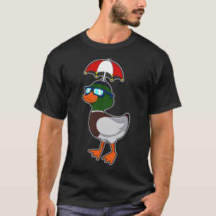 Duck at Raining with Umbrella T-Shirt