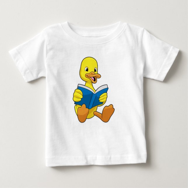 Duck at Reading with Book Baby T-Shirt (Front)