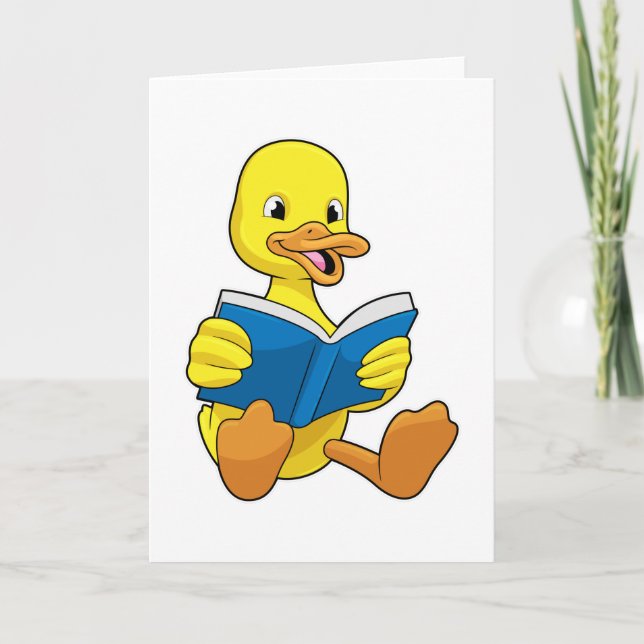 Duck at Reading with Book Card (Front)