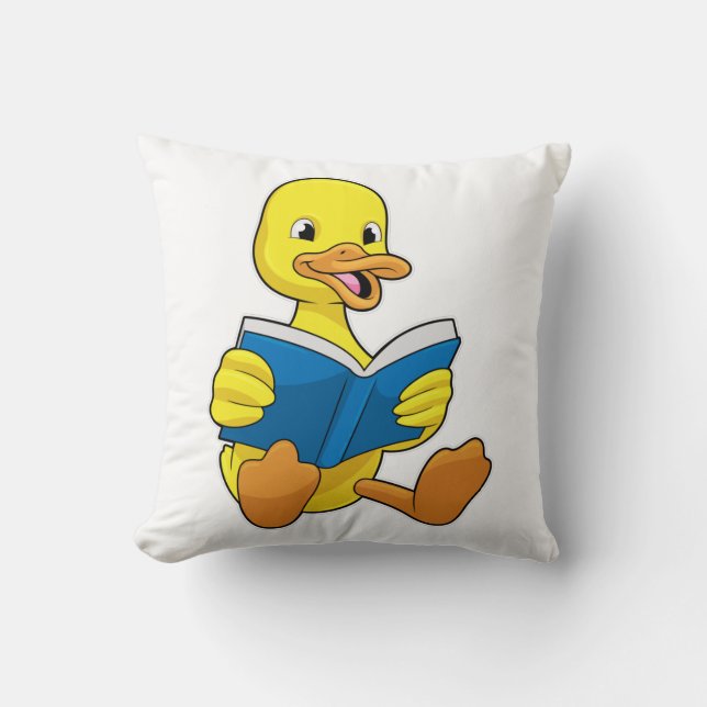 Duck at Reading with Book Cushion (Front)