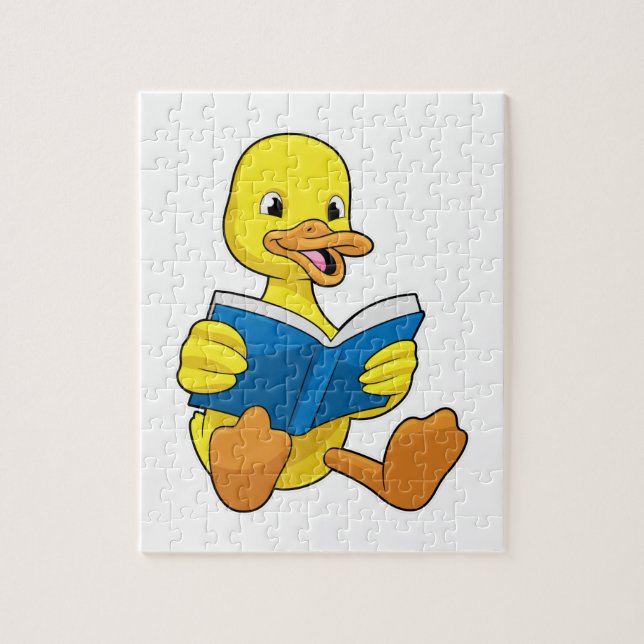 Duck at Reading with Book Jigsaw Puzzle (Vertical)
