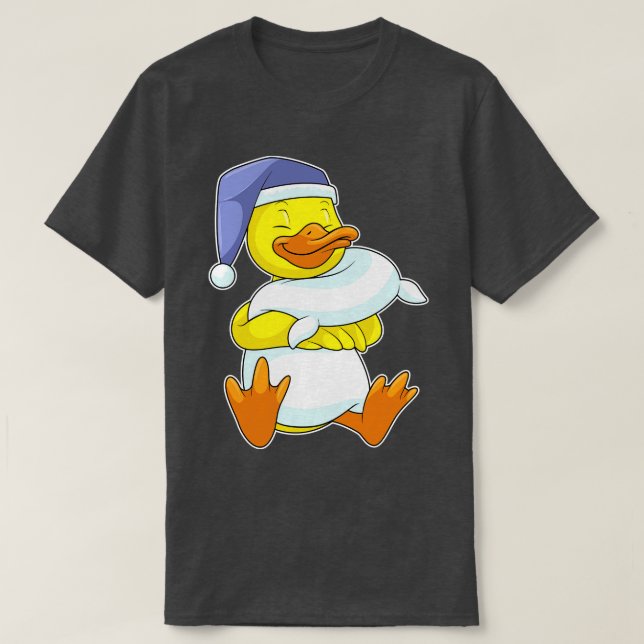 Duck at Sleeping with Nightcap T-Shirt (Design Front)