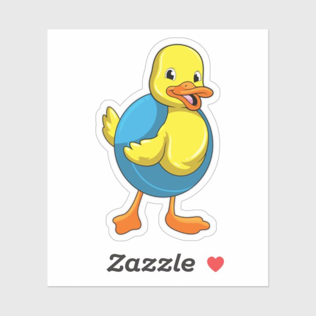 Duck at Swimming with Swim ring (Sheet)