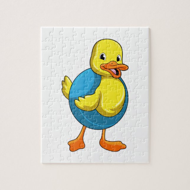 Duck at Swimming with Swim ring Jigsaw Puzzle (Vertical)