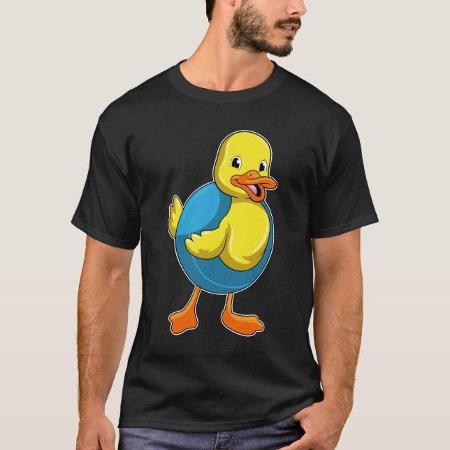 Duck at Swimming with Swim ring T-Shirt (Front)