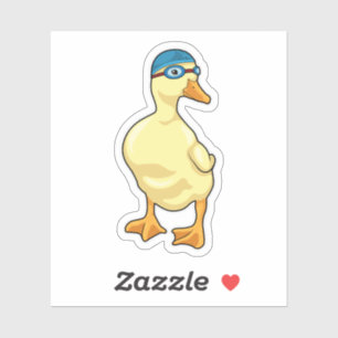 Duck at Swimming with Swimming goggles