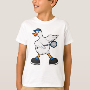 Duck at Tennis with Tennis racket & Cap T-Shirt