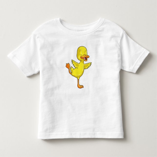 Duck at Yoga Fitness on a Leg Toddler T-Shirt (Front)