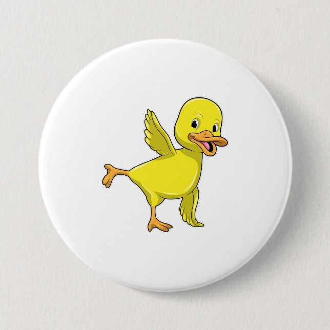 Duck at Yoga Stretching exercise 7.5 Cm Round Badge (Front)