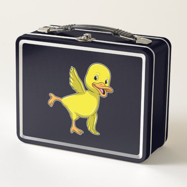 Duck at Yoga Stretching exercise Metal Lunch Box (Front)