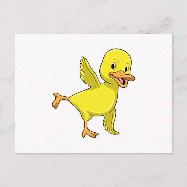 Duck at Yoga Stretching exercise Postcard (Front)