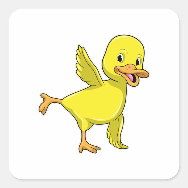 Duck at Yoga Stretching exercise Square Sticker (Front)