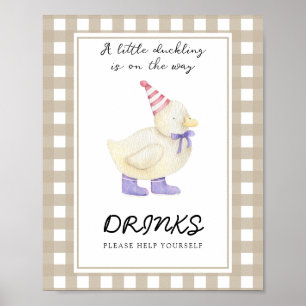 Duck baby shower - Drinks help yourself Poster