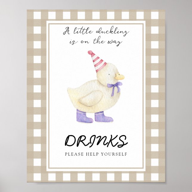 Duck baby shower - Drinks help yourself Poster (Front)