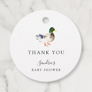 Duck Baby Shower Elegant Thank you Script Chic Favour Tags