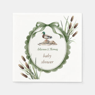 Duck Baby Shower Green Napkin